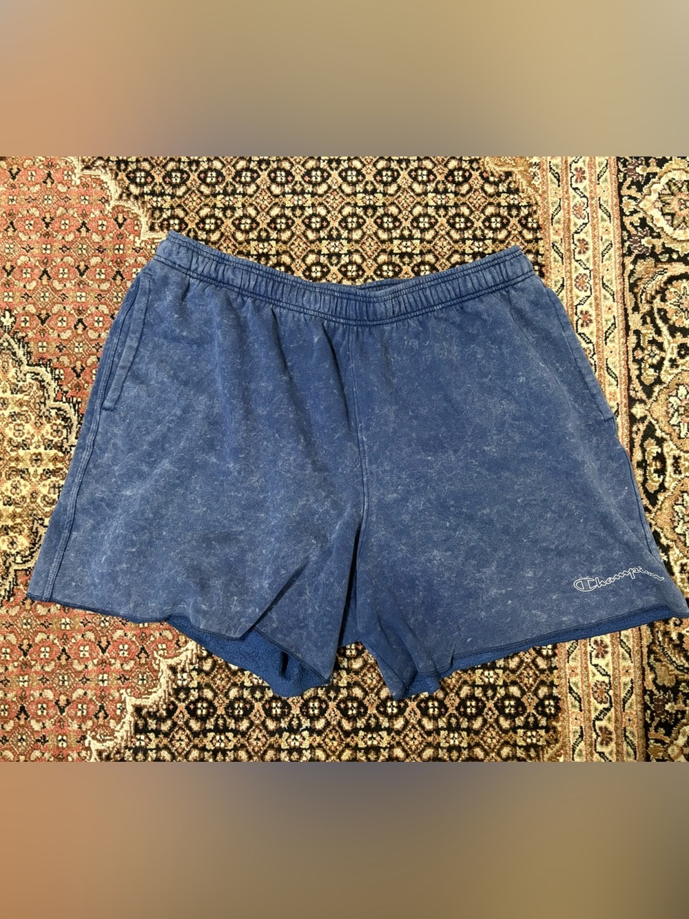 Retro Champion Acid Blue Sweatpants Shorts 2X